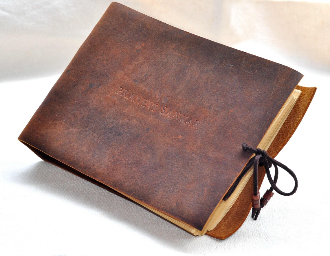 Personalized Leather Journal Unique Guest Book Personalized Etsy