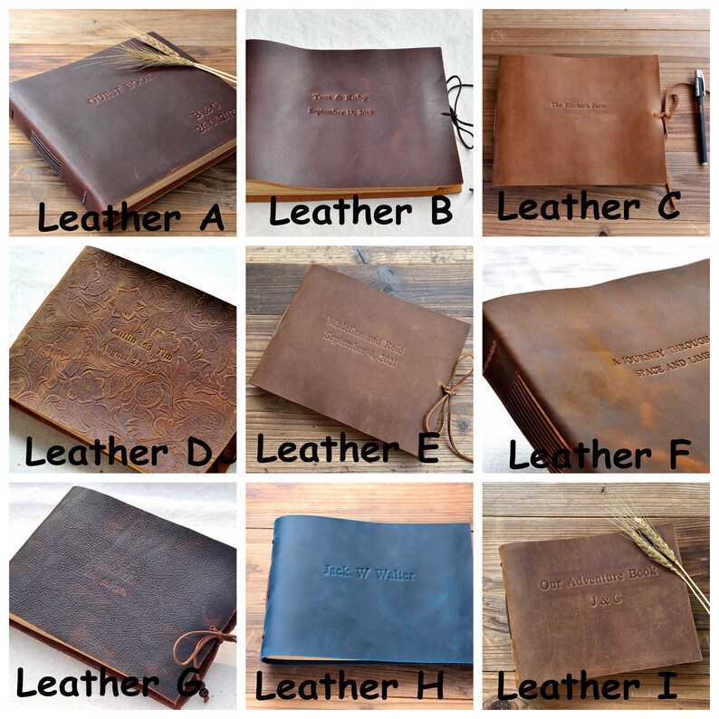 Wedding Guest Book Leather Guest Book Rustic Guest Book Etsy