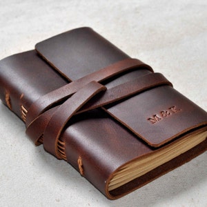 Personalisiertes Leder-Tagebuch, Leder-Tagebuch, Leder-Notizbücher, Leder-Skizzenbuch (kostenloser Stempel)