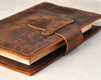 Handmade Leather Book cover,Unique office supplies, Book slipcover,Book Jacket,bag for students, A5/A6 or Custon other size (Free stamp)