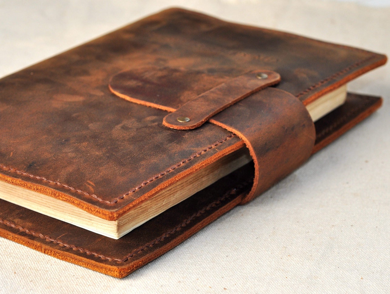  Custom Made to Order Genuine Leather Woven Book