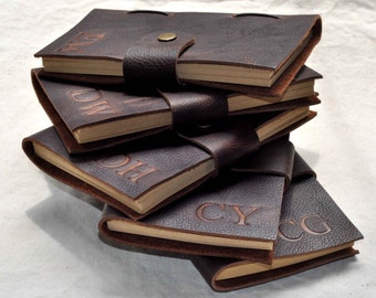 Vintage leather journal, personalized  Groomsmen Gifts, Custom A5 size journal