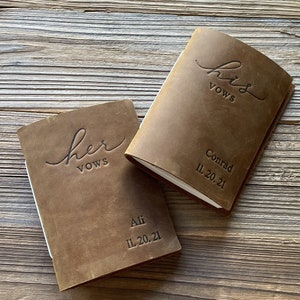 Personalized Wedding Vows keepsake.Vow Booklets. Leather Vows Books