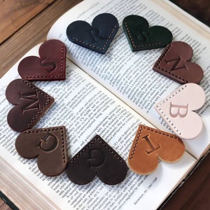 Personalised Initial Leather Corner Bookmark Best Personalized Gift
