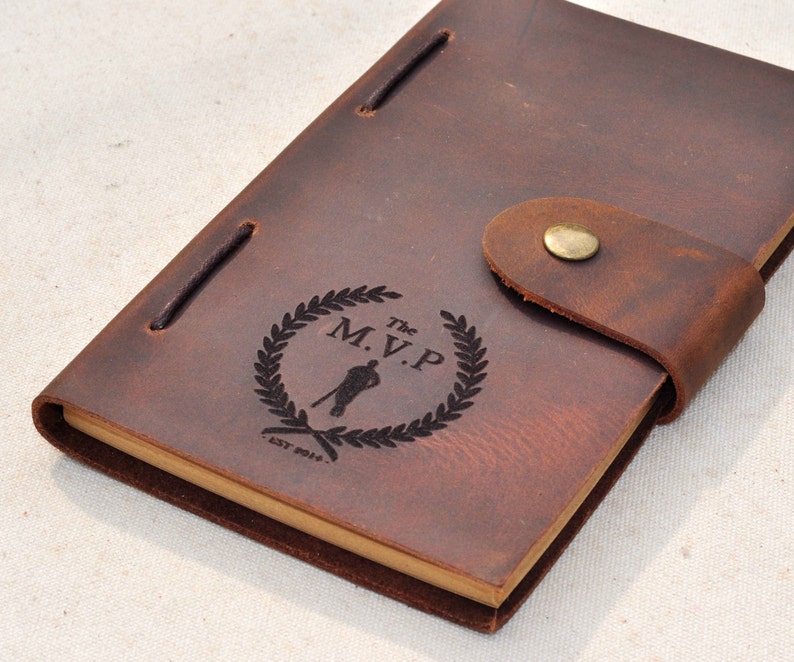 Personalized Monogrammed Engraved Notebook Leather Travel Etsy