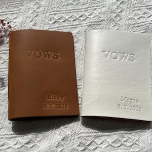 His and Her Vow Books, Leather Vows Book ,Custom Vows Booklet, Personalized Gift