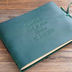 Álbum de fotos de libro de visitas de boda personalizado álbum de recortes de cuero