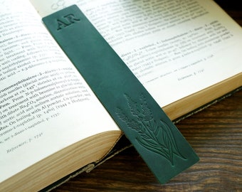 Personalized Bookmark,Custom Leather Bookmark, Initial Bookmark,Christmas Gift