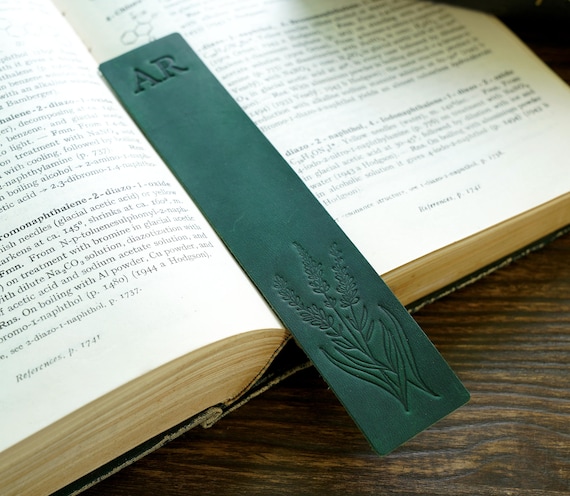 Personalized Bookmark,Custom Leather Bookmark, Initial Bookmark,Christmas Gift