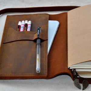 Refillable Leather travel Journal notebook( free initials )