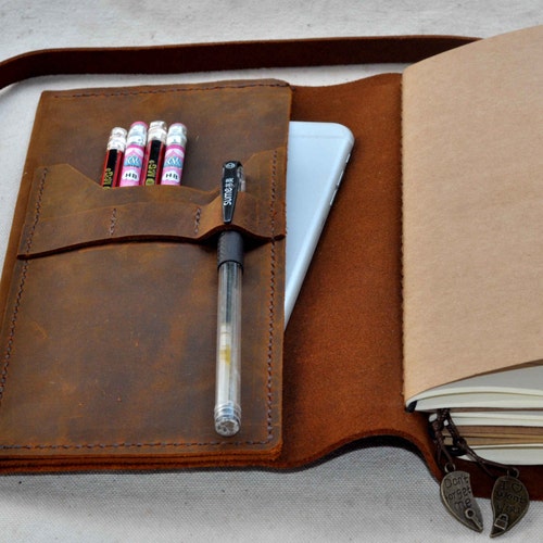 Refillable Leather Travel Journal Notebook Free Initials Etsy