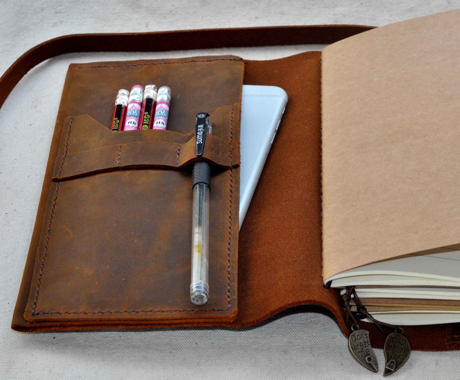 Refillable Leather Travel Journal Leather Journal Free Etsy