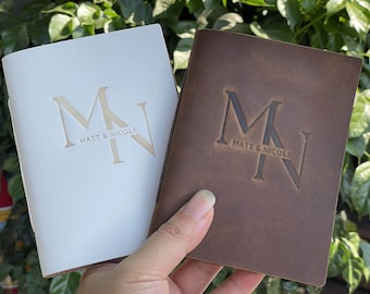 Libros de votos de boda personalizados, libro de votos de cuero, folleto de votos personalizados, regalo de boda personalizado