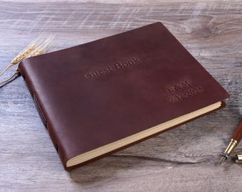 Rustik gästbok, bröllopsgästbok, fotogästbok, läderfotoalbum, bröllopspresent, present till henne och honom