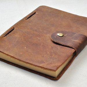 Custom  leather journal, Retro journal notebook  personalized gift  (Free stamp)