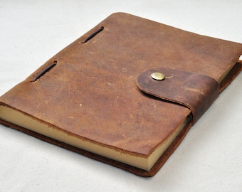 Custom  leather journal, Retro journal notebook  personalized gift  (Free stamp)