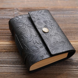 Personalized mini leather journal Pocket notebook small sketchbook pocket journal