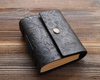 Personalized mini leather journal Pocket notebook small sketchbook pocket journal