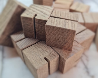 Wood Photo Blocks 5- Reclaimed Wood, Antique Stands, Place Card Stand, Portrait Stand, Holoday Card holder, Christmas Card Stand