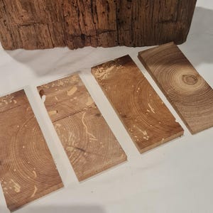 Knife Scales Grips 2PCS, Book matched, Premium 150 year old Hardwood. Chestnut,Wormy, Wood Blade Handles for Knives. Premium Wood Scales