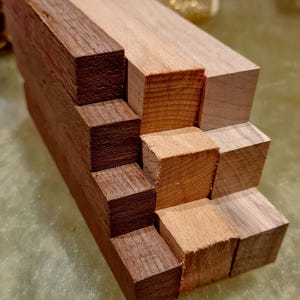 Wood Pen Blanks - 10 Pack - Mixed- Premium Grade Wood - American Chestnut, Black Walnut, Ambrosia Maple - Rare Wood Turning Pen Blanks