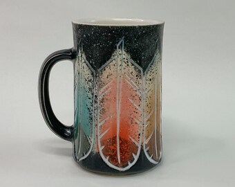Eagle Feather Mug in Multicolors and Black