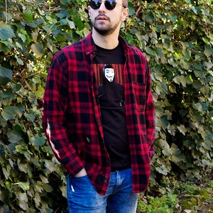 V x Vendetta T-shirt met de hand gezeefdrukt in Rome verkrijgbaar in 5 maten NIEUW