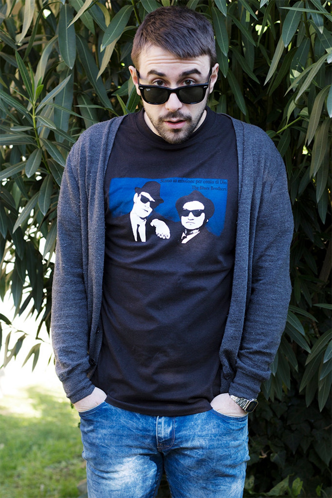 T-shirt Blues Brothers "Siamo In Missione" - Uomo - Vari Colori - Cotone Fruit Of The Loom