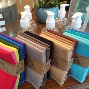 UNPaper Towels Solids YOU Pick Eco Zero Waste Gift Rainbow or Solid Pallettes On a Roll If You Choose image 5