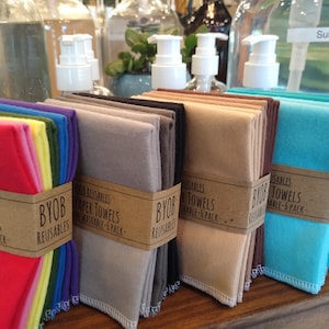 UNPaper Towels Solids YOU Pick Eco Zero Waste Gift Rainbow or Solid Pallettes On a Roll If You Choose image 4