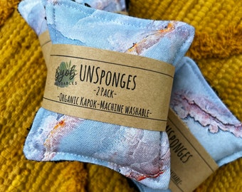 UNSponges 2 Pack - Eco Friendly Reusable Sponges - Mix Prints - Eco Cleaning Supply -