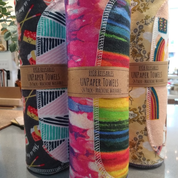 UNPaper Towels - Mixed Prints - Reusable Paper Towels -