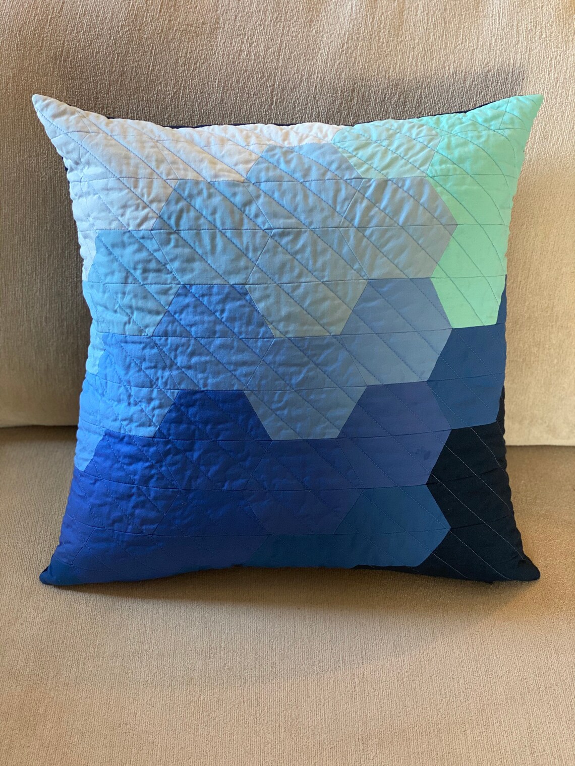 Modern Quilted Pillow Modern Throw Pillow Custom Pillow 18 Etsy