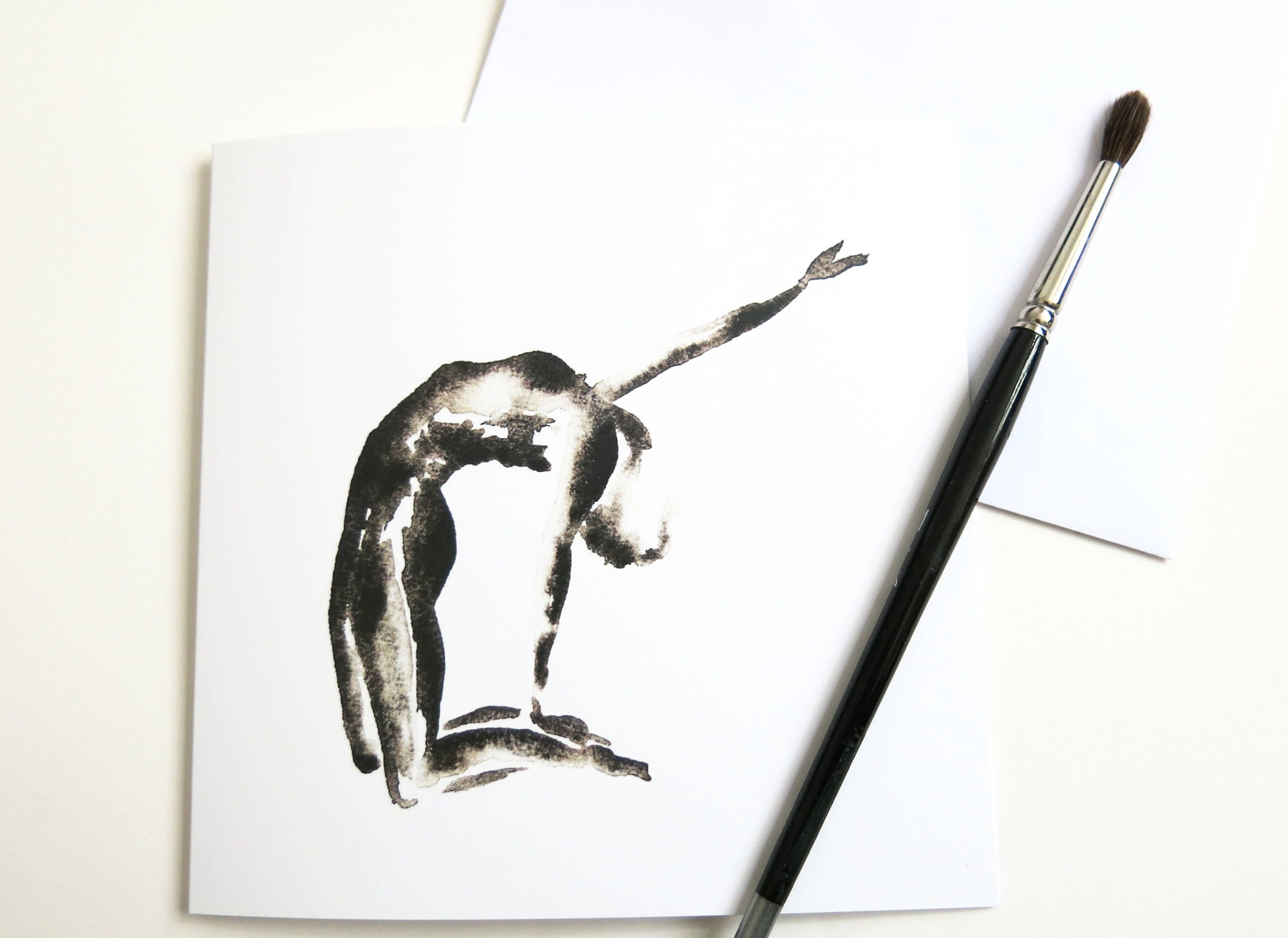 Yoga Card Yoga Stationary Blank Greeting Card Yoga Pose Etsy