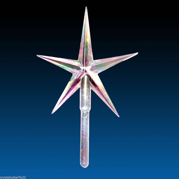 Large 4" Clear Aurora Star For Ceramic Christmas Tree  Beautiful Star Reflecting Mother Of Pearl