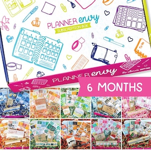 Caixa de assinatura do Planner Envy TRIAL. Adesivos de planejador, clipes de planejador, clipes de papel, acessórios, canetas, etc. Sem cupons ou descontos.