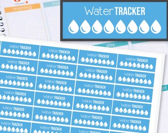 Planner Stickers Erin Condren Life Planner (Eclp) - 40 Hydration Water tracker stickers (#6031)