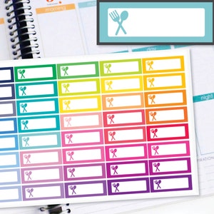 Dinner Meal Planner Stickers to be used with Erin Condren LifePlanner (ECLP), Happy Planner - Half Inch, Small Box, 40 Stickers (#6034)