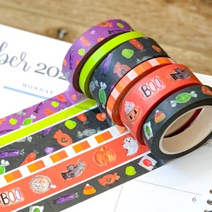 Halloween Candy October Scary Spooky Washi Tape. Planner Stickers Washi October 2020 Planner Envy Subscription Box  - W018