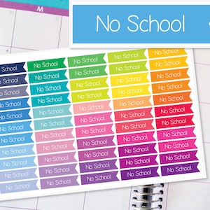No School Flag Planner Stickers To Be Used With Erin Condren LifePlanner (ECLP), Happy Planner - 55 Stickers  (#7021)