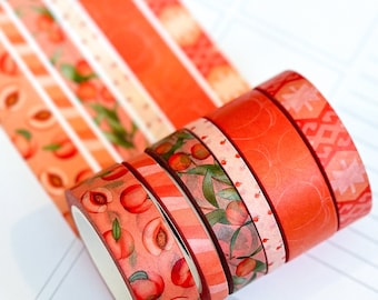 Peaches Orange Cream Peach Colored Spring Washi Tape Set June 2024  - W110