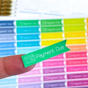 Credit Card Payment Due Planner Stickers To Be Used With Erin Condren LifePlanner (ECLP), Happy Planner - 55 Stickers  (#7056)