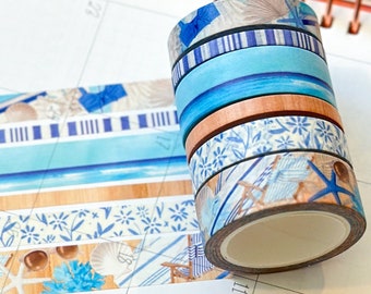 Seaside Beach Water Vacation Summer Washi Tape Set May 2024  - W108