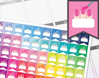 Nail Appointment Nail Polish Planner Stickers To Be Used With Erin Condren LifePlanner (ECLP), Happy Planner - 50 Stickers