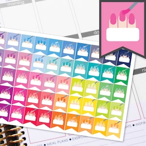 Nail Appointment Nail Polish Planner Stickers To Be Used With Erin Condren LifePlanner (ECLP), Happy Planner - 50 Stickers