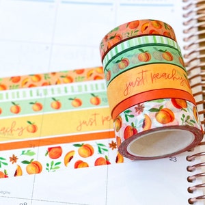 Peach Washi Tape Set 10 Rolls 2meters , Various Widths Pink Masking Tape