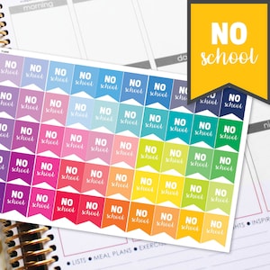 No School Teacher Student Planner Stickers To Be Used With Erin Condren LifePlanner (ECLP), Happy Planner - 50 Stickers (#11,030)