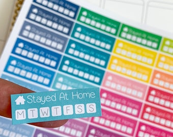 Stay At Home Quarantine Planner Stickers Erin Condren Life Planner (ECLP) - 40 Home Quarantine Stickers (#6095)