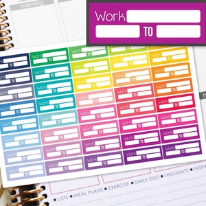 Work Schedule Planner Stickers Erin Condren Life Planner (ECLP) - 40 Work Schedule Stickers (#6080)