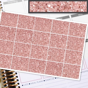 Rose Gold Glitter Headers Planner Stickers Headers - To be used with Erin Condren (ECLP) Vertical, Happy Planner, Recollections (#25020)